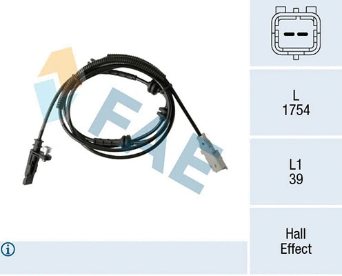Capteur, vitesse de roue FAE 78517