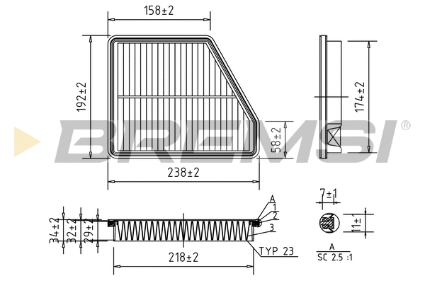 Filtre à air BREMSI FA1572