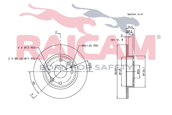 Disque de frein RAICAM RD00400