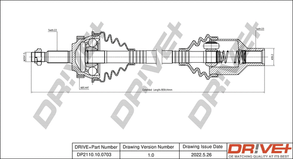 Arbre de transmission Dr!ve+ DP2110.10.0703
