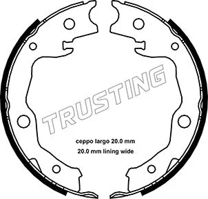 Jeu de mâchoires de frein, frein de stationnement TRUSTING 115.322