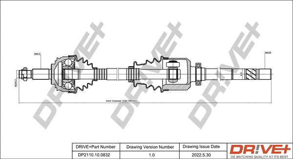 Arbre de transmission Dr!ve+ DP2110.10.0832