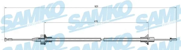 Tirette à câble, commande d'embrayage SAMKO C0078C
