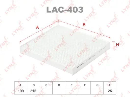 Filtre, air de l'habitacle LYNXAUTO LAC-403