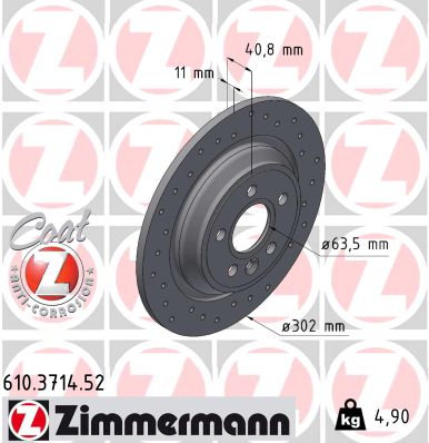 Disque de frein ZIMMERMANN 610.3714.52