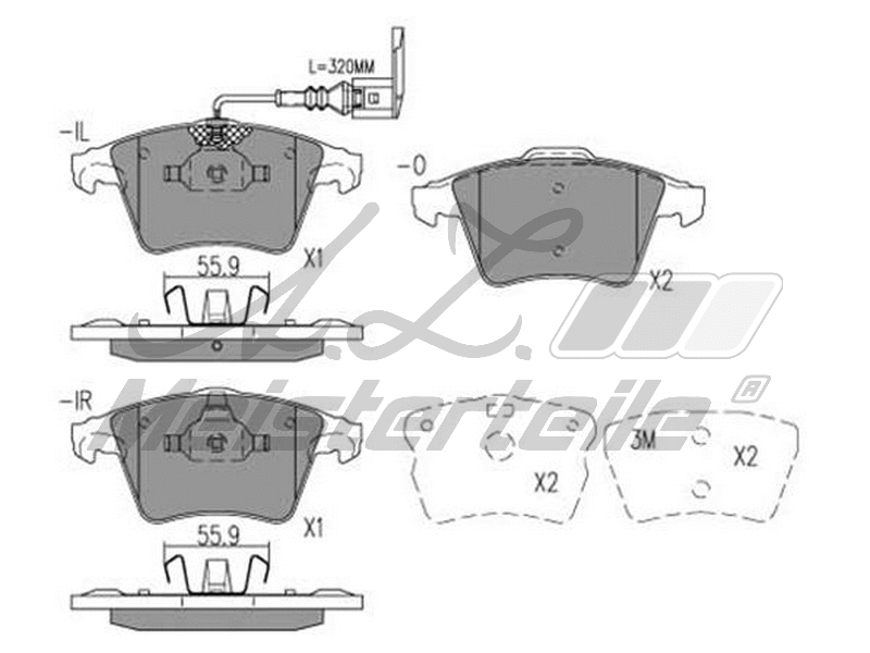 Kit de plaquettes de frein, frein à disque A.Z. Meisterteile AZMT-44-022-2196