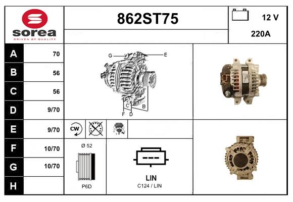 Alternateur STARTCAR 862ST75