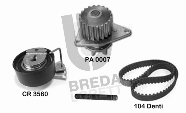 Pompe à eau + kit de courroie crantée BREDA LORETT KPA0647A