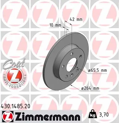 Disque de frein ZIMMERMANN 430.1485.20