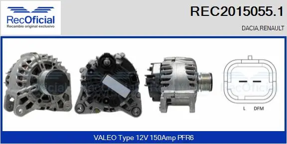 Alternateur RECOFICIAL REC2015055.1
