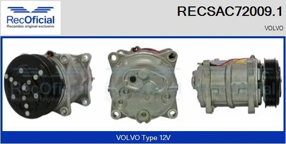 Compresseur, climatisation RECOFICIAL RECSAC72009.1