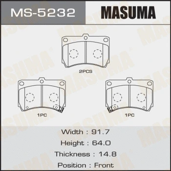 Jeu de mâchoires de frein MASUMA MS-5232