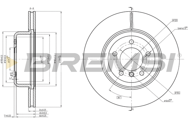 Disque de frein BREMSI CD8617V