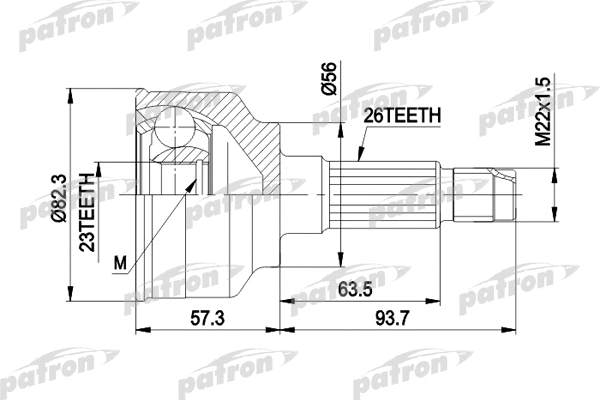 Jeu de joints, arbre de transmission PATRON PCV1145