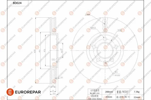 Disque de frein EUROREPAR 1684246680