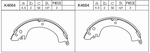 Jeu de mâchoires de frein ASIMCO K4664