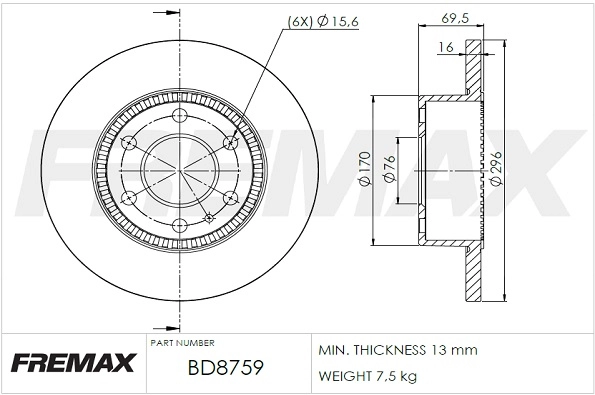 Disque de frein FREMAX BD-8759