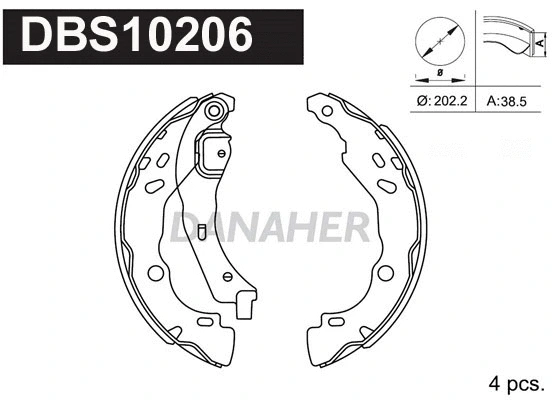 Jeu de mâchoires de frein DANAHER DBS10206