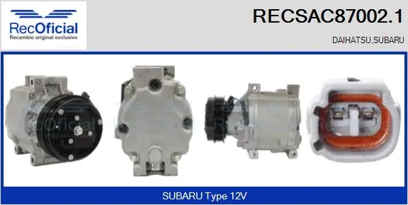 Compresseur, climatisation RECOFICIAL RECSAC87002.1