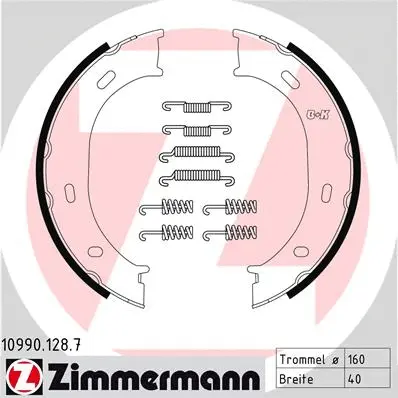 Jeu de mâchoires de frein, frein de stationnement ZIMMERMANN 10990.128.7