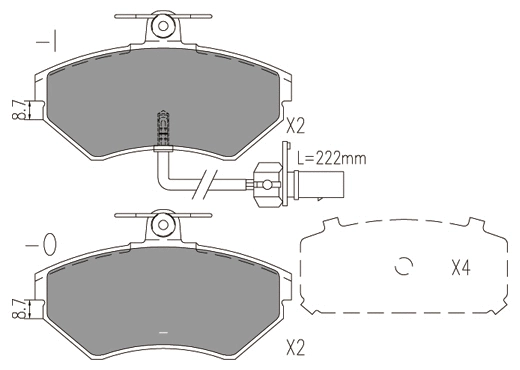 Kit de plaquettes de frein, frein à disque KLAXCAR FRANCE 24004z