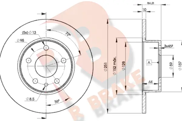 Disque de frein R BRAKE 78RBD28684