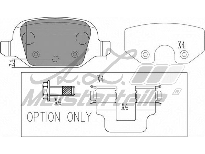 Kit de plaquettes de frein, frein à disque A.Z. Meisterteile AZMT-44-022-2058