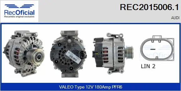 Alternateur RECOFICIAL REC2015006.1