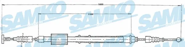 Tirette à câble, frein de stationnement SAMKO C0155B