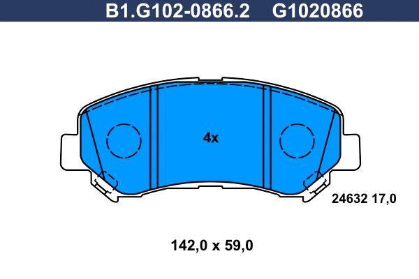 Kit de plaquettes de frein, frein à disque GALFER B1.G102-0866.2