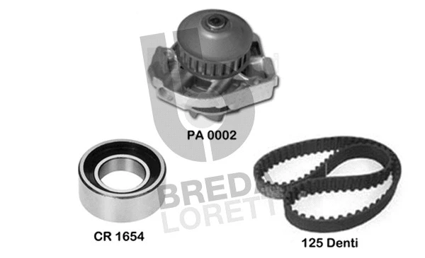 Pompe à eau + kit de courroie crantée BREDA LORETT KPA0586A