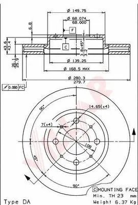 Disque de frein VILLAR 628.1615