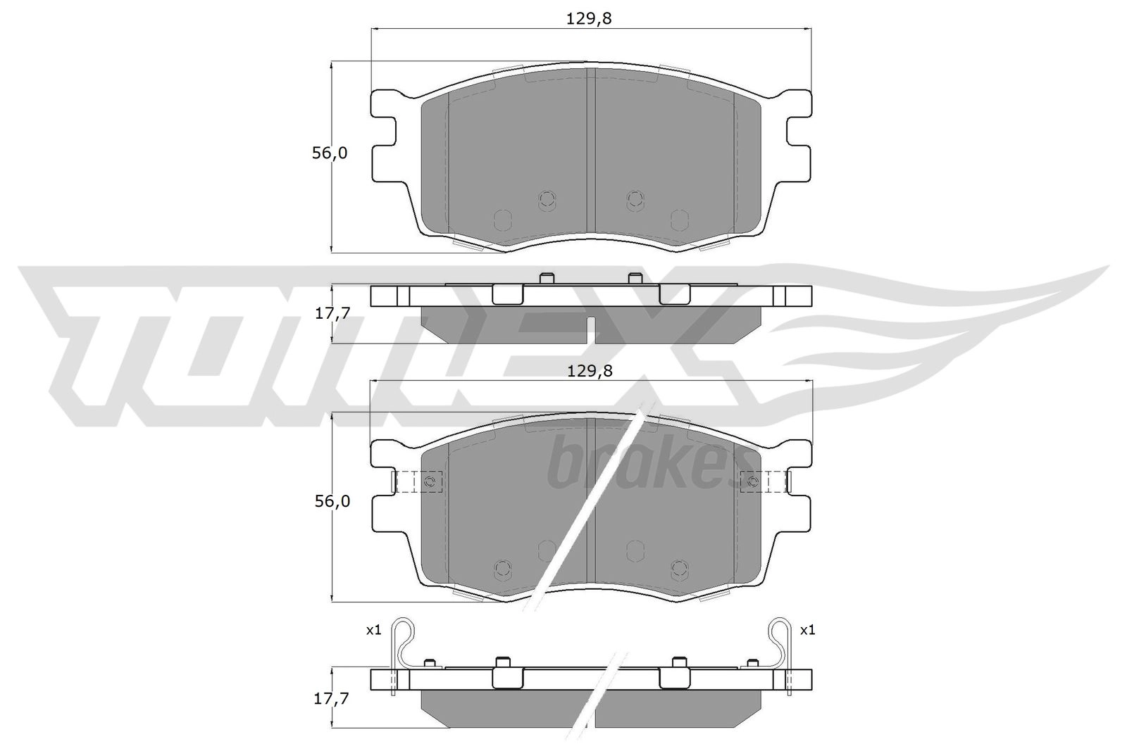 Kit de plaquettes de frein, frein à disque TOMEX Brakes TX 16-27