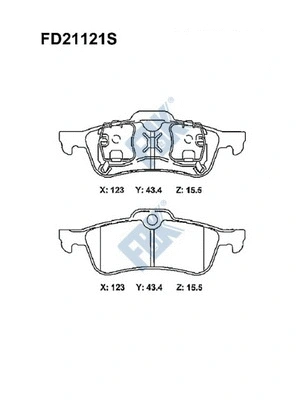 Kit de plaquettes de frein, frein à disque FBK FD21121S