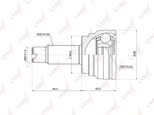 Jeu de joints, arbre de transmission LYNXAUTO CO-3765