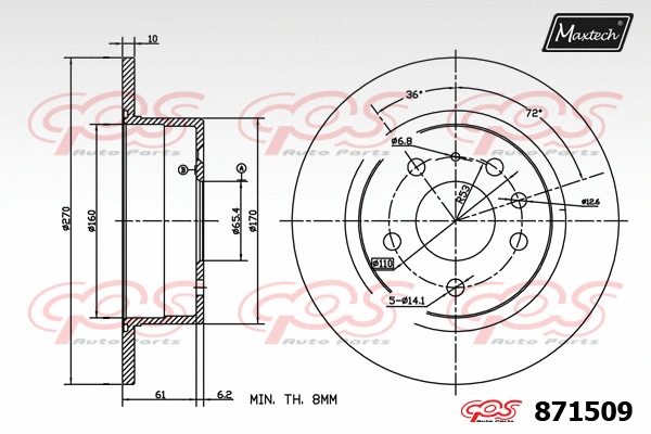 Disque de frein MAXTECH 871509