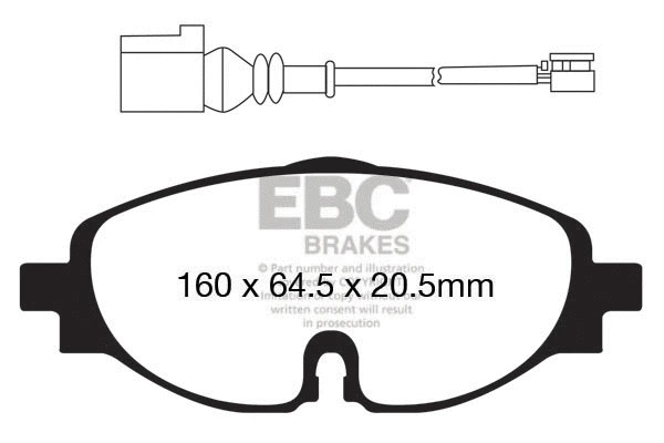 Kit de plaquettes de frein, frein à disque EBC Brakes DP32150C