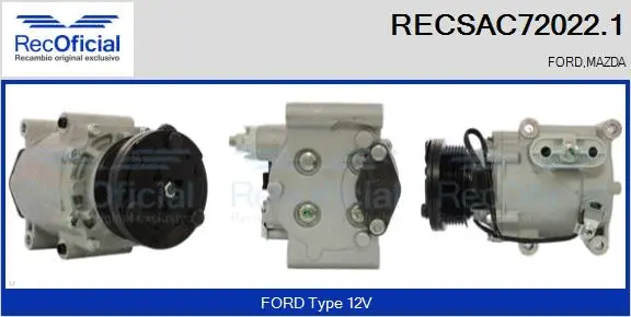 Compresseur, climatisation RECOFICIAL RECSAC72022.1