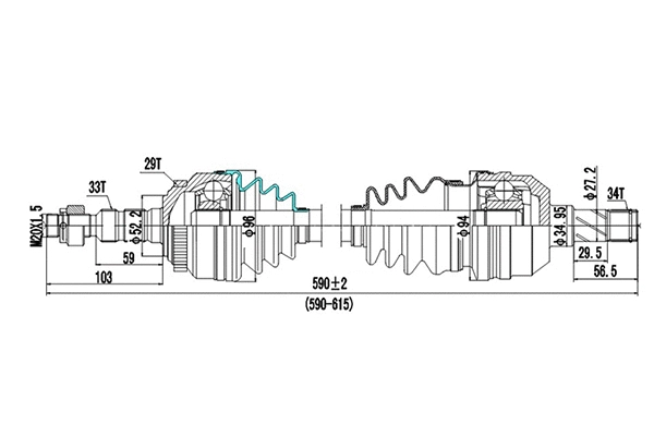 Arbre de transmission DYNAMATRIX DDS244038