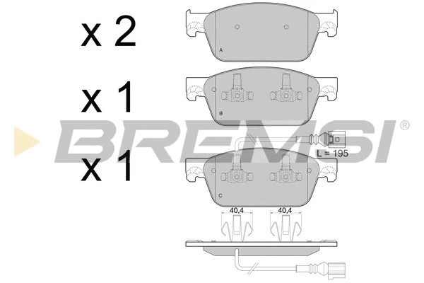 Kit de plaquettes de frein, frein à disque BREMSI BP3478