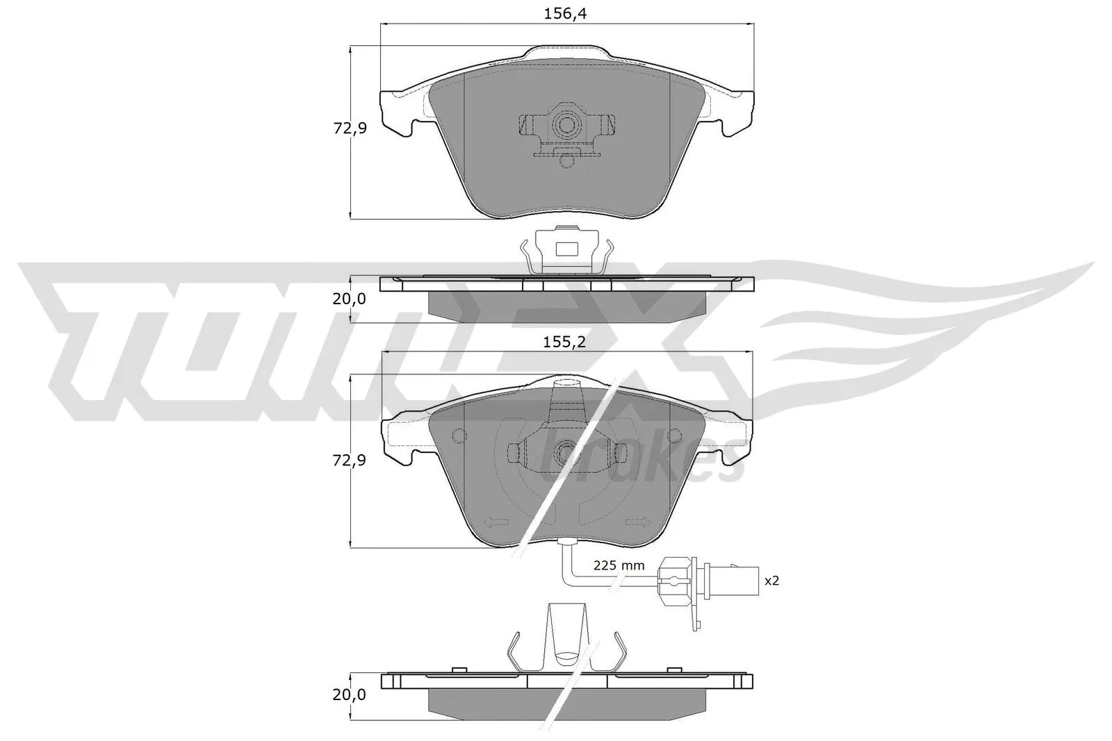 Kit de plaquettes de frein, frein à disque TOMEX Brakes TX 14-23