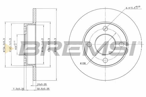 Disque de frein BREMSI CD6216S