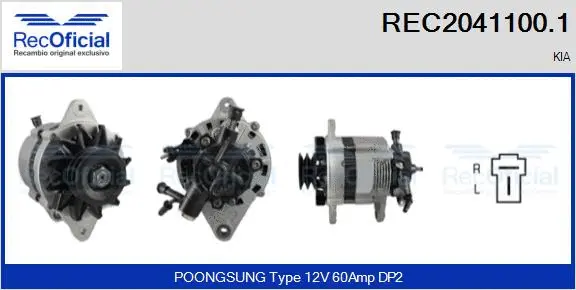 Alternateur RECOFICIAL REC2041100.1