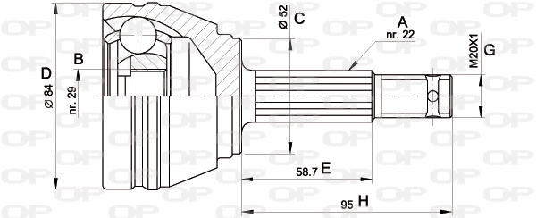 Jeu de joints, arbre de transmission OPEN PARTS CVJ5231.10