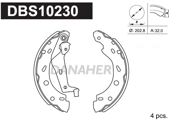 Jeu de mâchoires de frein DANAHER DBS10230