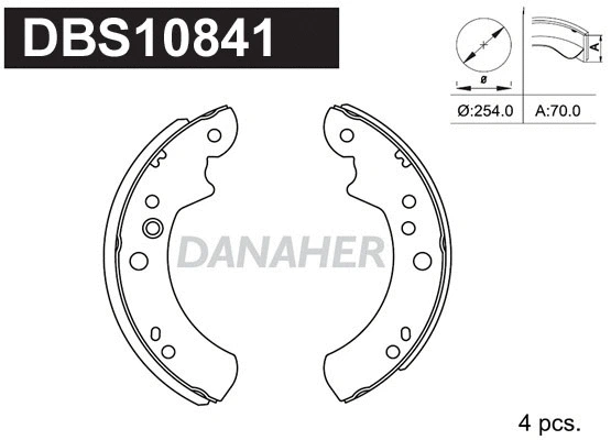 Jeu de mâchoires de frein DANAHER DBS10841