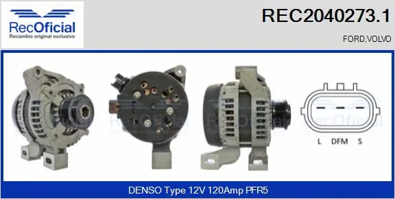 Alternateur RECOFICIAL REC2040273.1