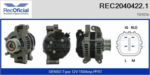 Alternateur RECOFICIAL REC2040422.1