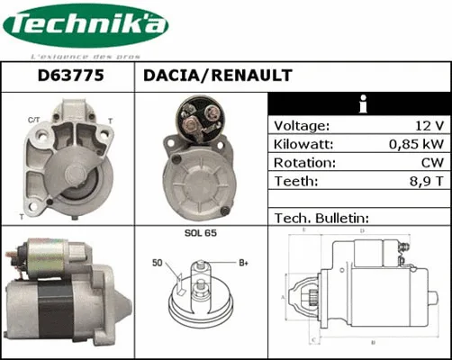Démarreur Technika D63775