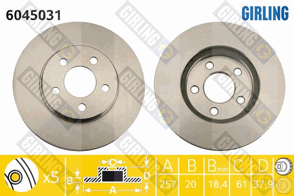 Disque de frein GIRLING 6045031